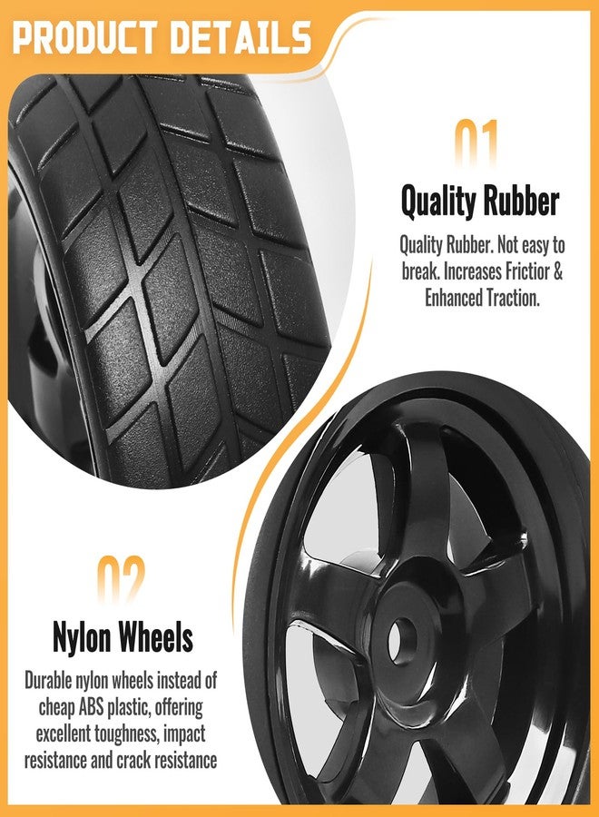 FriHobby 1/10 RC Touring Wheel Rims & Rubber Tires 12mm Hex Fit Traxxas 4tec 2.0 3.0 Tamiya Redcat Racing HPI HSP Exceed 1:10 Scale RC On-Road Racing Car, with Foam Inserts, Non-glued - Image 5